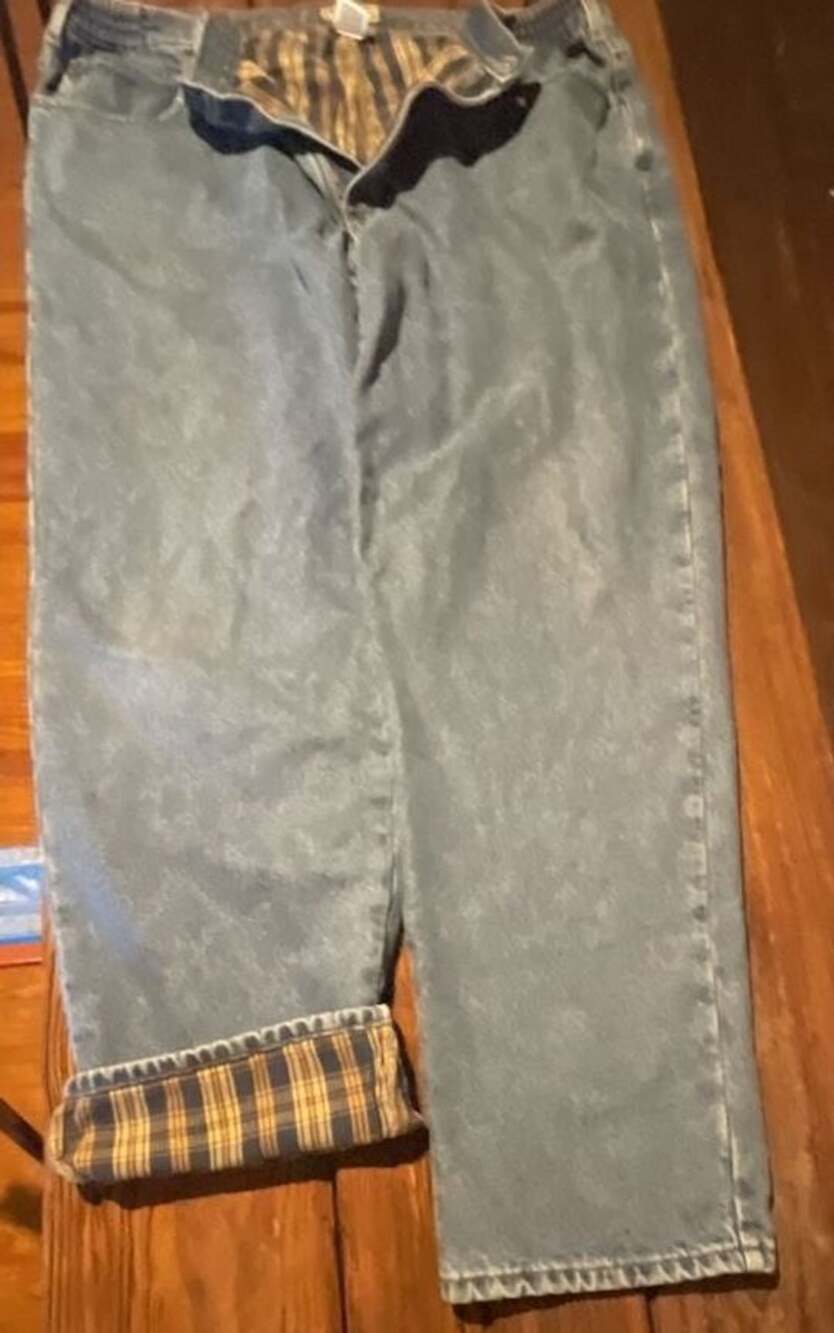 L.L. Bean Men's Comfort Waist Flannel Lined Blue Denim Jeans 44x34